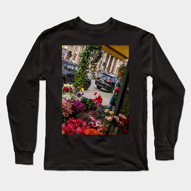 Floral Plants Street Flower Shop Long Sleeve T-Shirt by eleonoraingrid